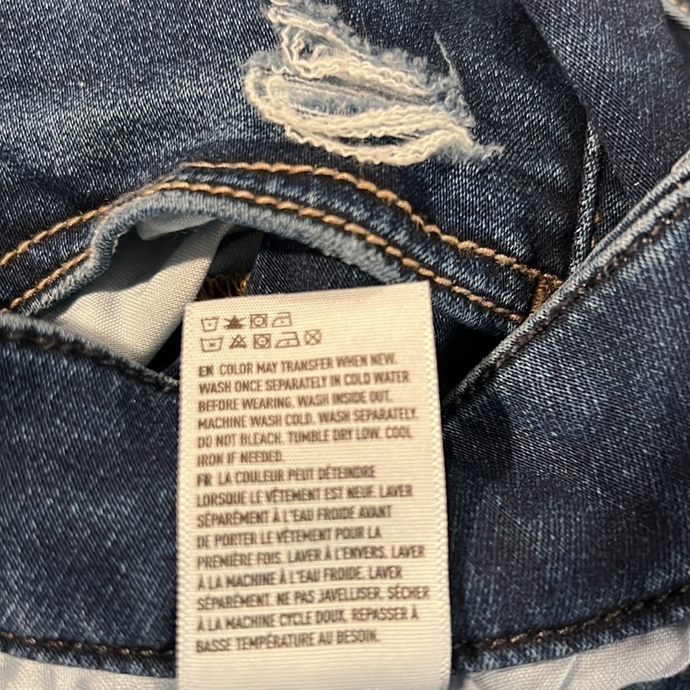 American EAGLE Next Level Stretch Curvy Hi Rise Jeggings Distressed size 18short - Picture 13 of 13